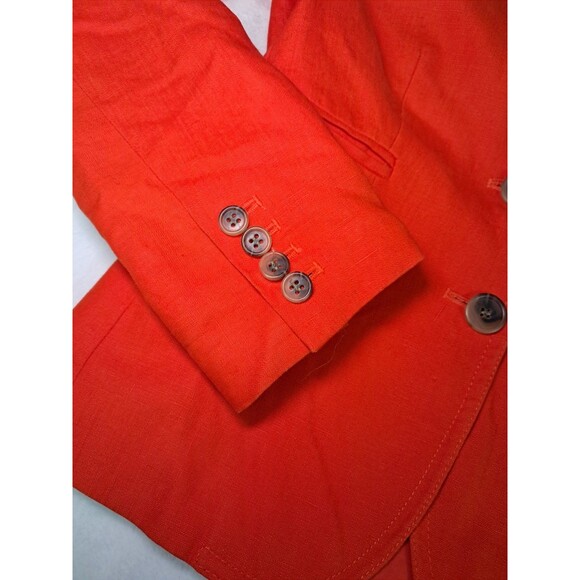 J.Crew Schoolboy Blazer 100% Linen Single Breasted Orange Pockets Size 2 - Picture 6 of 12